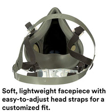 Load image into Gallery viewer, 3M Half Facepiece Reusable Respirator 6200, Gases, Vapors, Dust, Paint, Cleaning, Grinding, Sawing, Sanding, Welding, Adjustable Headstraps, Bayonet Connection, Medium
