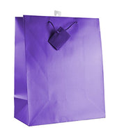 12-PC Solid Color Gift Bags, Matt Laminated, Purple Color