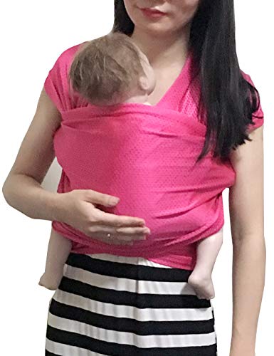 Vlokup Baby Wrap Sling Carrier for Newborn, Infant, Toddler, Kid | Breathable Lightweight Stretch Mesh Water Sling | Nice for Summer, Pool, Beach, Swimming | Perfect Shower Gift Rose