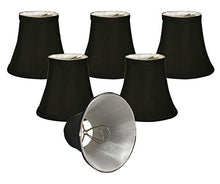 Load image into Gallery viewer, Royal Designs, Inc. Clip on Soft Bell Chandelier Lamp Shade Flame Clip Fitter, CSO-1024-5BLK/WH-6, 3 x 5 x 4.5, Black, 6 Pack
