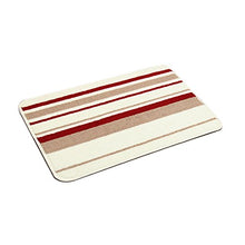 Load image into Gallery viewer, Riverbyland Beige and Red Bath Rugs Strip Pattern 24 x 16
