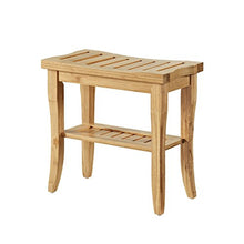 Load image into Gallery viewer, Linon Bracken Bamboo Bathroom Stool in Natural Brown
