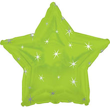Load image into Gallery viewer, CTI 17&quot; Sparkle Stars - Lime Green Foil Mylar Balloon
