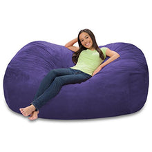 Load image into Gallery viewer, Comfy Sacks 6 ft Lounger Memory Foam Bean Bag Chair, Purple Micro Suede
