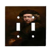 Rembrandt Van Rijn Self Portrait - Decor Double Switch Plate Cover Metal