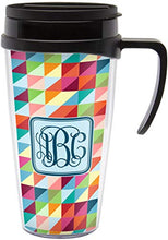 Load image into Gallery viewer, Retro Triangles Acrylic Travel Mug with Handle (Personalized)
