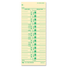 Load image into Gallery viewer, TOPS Time Cards, Weekly, 1-Sided, Numbered Days, 3-1/2&quot; x 9&quot;, Manila, Green Print, 100-Count (12563)
