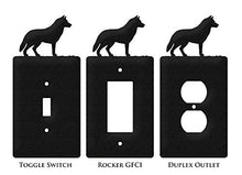 Load image into Gallery viewer, SWEN Products Siberian Husky Metal Wall Plate Cover (Single Rocker, Black)
