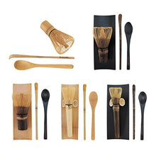 Load image into Gallery viewer, BambooMN Matcha Whisk Set - Golden Chasen (Tea Whisk), Chashaku (Hooked Bamboo Scoop), Tea Spoon - 2 Sets
