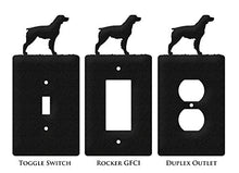 Load image into Gallery viewer, SWEN Products Brittany Spaniel Metal Wall Plate Cover (Single Switch, Black)
