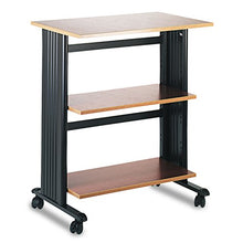 Load image into Gallery viewer, Safco 1881CY Muv Mobile Machine Cart Three-Shelf 29-1/2w x 20d x 35h Cherry/Black
