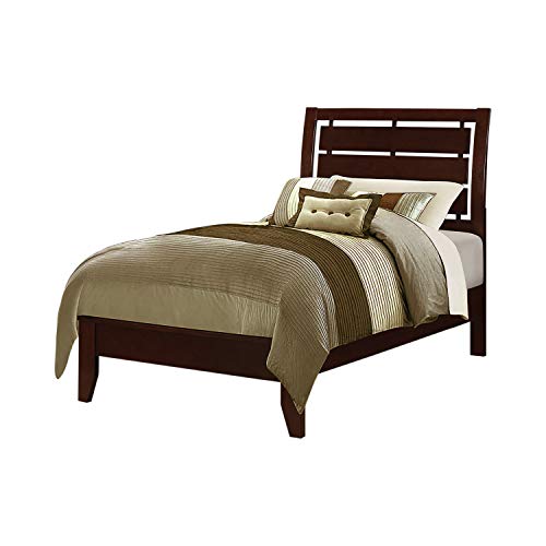 Coaster Home Furnishings Serenity Twin Bed with Slatted Headboard Rich Merlot Panel