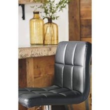 Load image into Gallery viewer, Signature Design by Ashley Bellatier Adjustable Height Swivel Bar Stool, 2 Count, Black &amp; Chrome Finish
