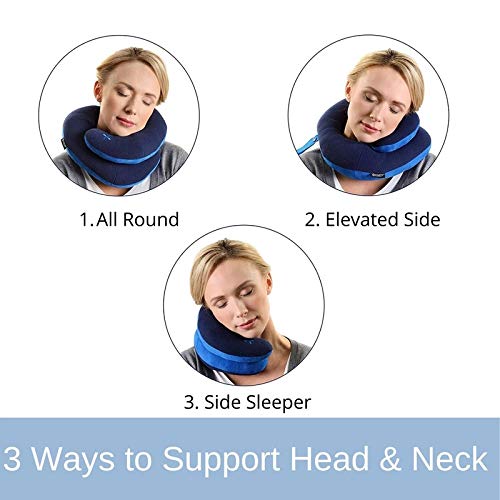 BCOZZY Neck Pillow for Travel Provides Double Support to The Head, Neck,  and Chin in Any Sleeping Position on Flights, Car, and at Home, Comfortable