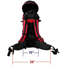 Load image into Gallery viewer, ClevrPlus Deluxe Baby Backpack Hiking Toddler Child Carrier Lightweight with Stand &amp; Sun Shade Visor, Red | 1 Year Limited Warranty
