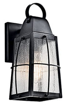 Load image into Gallery viewer, Tolerand 12&quot; 1 Light Outdoor Wall Light with Clear Seeded Glass in Textured Black
