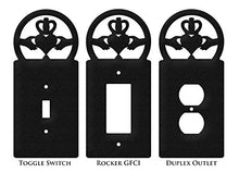 Load image into Gallery viewer, SWEN Products Claddagh Irish Celtic Wall Plate Cover (Single Switch, Black)
