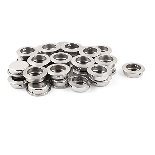 uxcell Stainless Steel Drawer Sliding Concealed Round Flush Pull Handle 30pcs