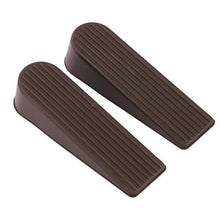Load image into Gallery viewer, uxcell Rubber Home Office Anti-Slip Wedge Door Stopper Doorstops Protector 2pcs Coffee Color
