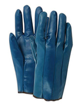 Load image into Gallery viewer, Magid Glove &amp; Safety 3823S Magid Blue Magic 3823 Blue Nitrile-Coated Glove, Women&#39;s Sizes, Men&#39;s Jumbo (Fits), Natural, Ladies Small (Fits XS) (Pack of 12)
