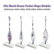 Load image into Gallery viewer, Flammi 2 Pack Replacement Washable Microfiber Mop Pads Cleaning Pads for Shark Steam Pocket Mops S3500 Series S3501 S3601 S3550 S3901 S3801 SE450 S3801CO S3601D (White)
