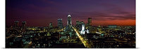 GREATBIGCANVAS Entitled City lit up at Night Indianapolis Marion County Indiana Poster Print, 90