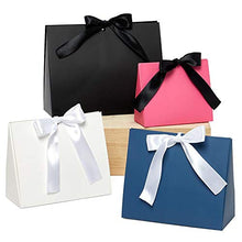 Load image into Gallery viewer, White Favor Box with Satin Ribbon 5 1/2&quot; X 2 1/2&quot; X 4-1/2 | Quantity: 50 Gusset - 2 1/2&quot;
