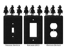 Load image into Gallery viewer, SWEN Products Three Cowboys Wall Plate Cover (Double Switch, Black)
