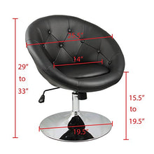 Load image into Gallery viewer, Apontus PU Leather Round Back Swivel Chair (Black)
