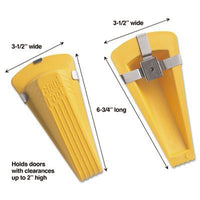 Giant Foot Magnetic Doorstop, No-Slip Rubber Wedge, 3-1/2w x 6-3/4d x 2h, Yellow, Sold as 1 Each, 12PACK , Total 12 Each