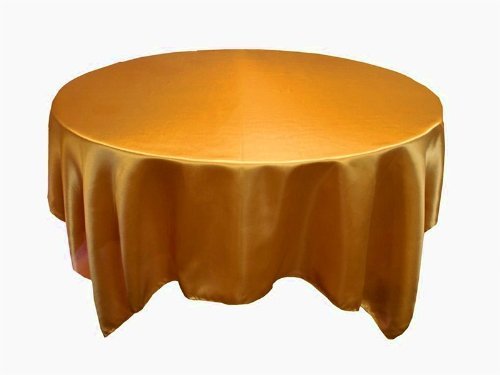 Tablecloth Satin Round Seamless 59 Inch Gold By Broward Linens