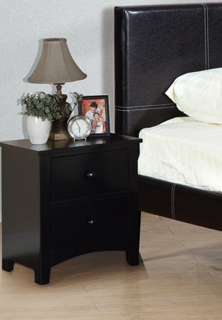 Night Stand with 2 Drawers, Black