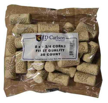 Load image into Gallery viewer, 8x1 3/4 First Quality Straight Wine Corks 44 X 22mm 30/Bag
