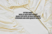 Load image into Gallery viewer, 100% Cotton Percale Sheets King Size, Ivory, Deep Pocket, 4 Piece - 1 Flat, 1 Deep Pocket Fitted Sheet and 2 Pillowcases, Crisp and Strong Bed Linen
