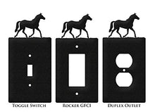 Load image into Gallery viewer, SWEN Products Horse Quarter Wall Plate Cover (Single Outlet, Black)
