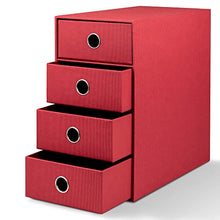 Load image into Gallery viewer, Rossler Soho 4 Drawer Filing Storage Box - Red
