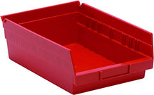 Load image into Gallery viewer, Quantum Storage QSB107RD 20-Pack 4&quot; Hanging Plastic Shelf Bin Storage Containers, 11-5/8&quot; x 8-3/8&quot; x 4&quot;, Red
