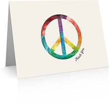 Load image into Gallery viewer, Peace Sign Thank You Cards With Envelopes (24) Peace Sign Cards
