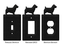 Load image into Gallery viewer, SWEN Products Norwich Australian Terrier Metal Wall Plate Cover (Double Switch, Black)
