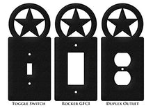 Load image into Gallery viewer, SWEN Products Lone Star Wall Plate Cover (Double Switch, Black)
