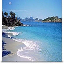 Load image into Gallery viewer, GREATBIGCANVAS Entitled Waves Crashing on The Beach, Turtle Bay, Caneel Bay, St. John, US Virgin Islands Poster Print, 90&quot; x 28&quot;, Multicolor
