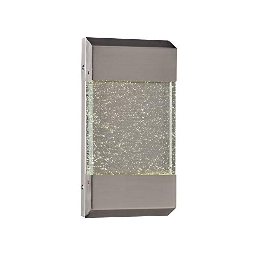 PLC 7594SN Seguro - Two Light Wall Sconce, Satin Nickel Finish with Clear Seedy K9 Optic Glass