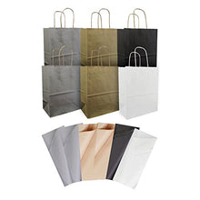 Load image into Gallery viewer, Jillson Roberts All-Occasion Recycled Medium Kraft Gift Bags and Tissue in Assorted Solid Colors, 6-Count, Elegant Basics (KTMT002)
