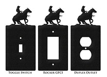 Load image into Gallery viewer, SWEN Products Reining Horse Wall Plate (Single Rocker, Black)
