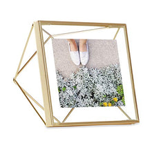 Load image into Gallery viewer, Umbra Picture Frame for Desktop or Wall, Holds One, 4 by 4-Inch, Brass
