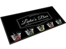 Load image into Gallery viewer, Artylicious Personalised Shots Label bar mat Runner Counter mat
