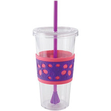 Load image into Gallery viewer, Copco Sierra Cold Tumbler with Straw, 24-Ounce, Pink/Purple Butterfly

