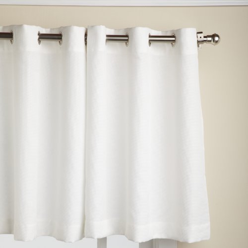 LORRAINE HOME FASHIONS Jackson 58 x 24-inch Tier Curtain Pair, White, 58