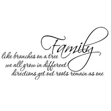 Load image into Gallery viewer, Family Like Branches On A Tree.Vinyl Wall Decal Family Wall Quotes Lettering Removable Family Tree Wall Sticker Mural for Bedroom Living RoomLarge,White
