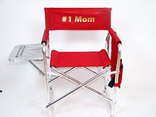 Load image into Gallery viewer, Personalized Imprinted Sports Director Chair with Side Table and Pocket - Red
